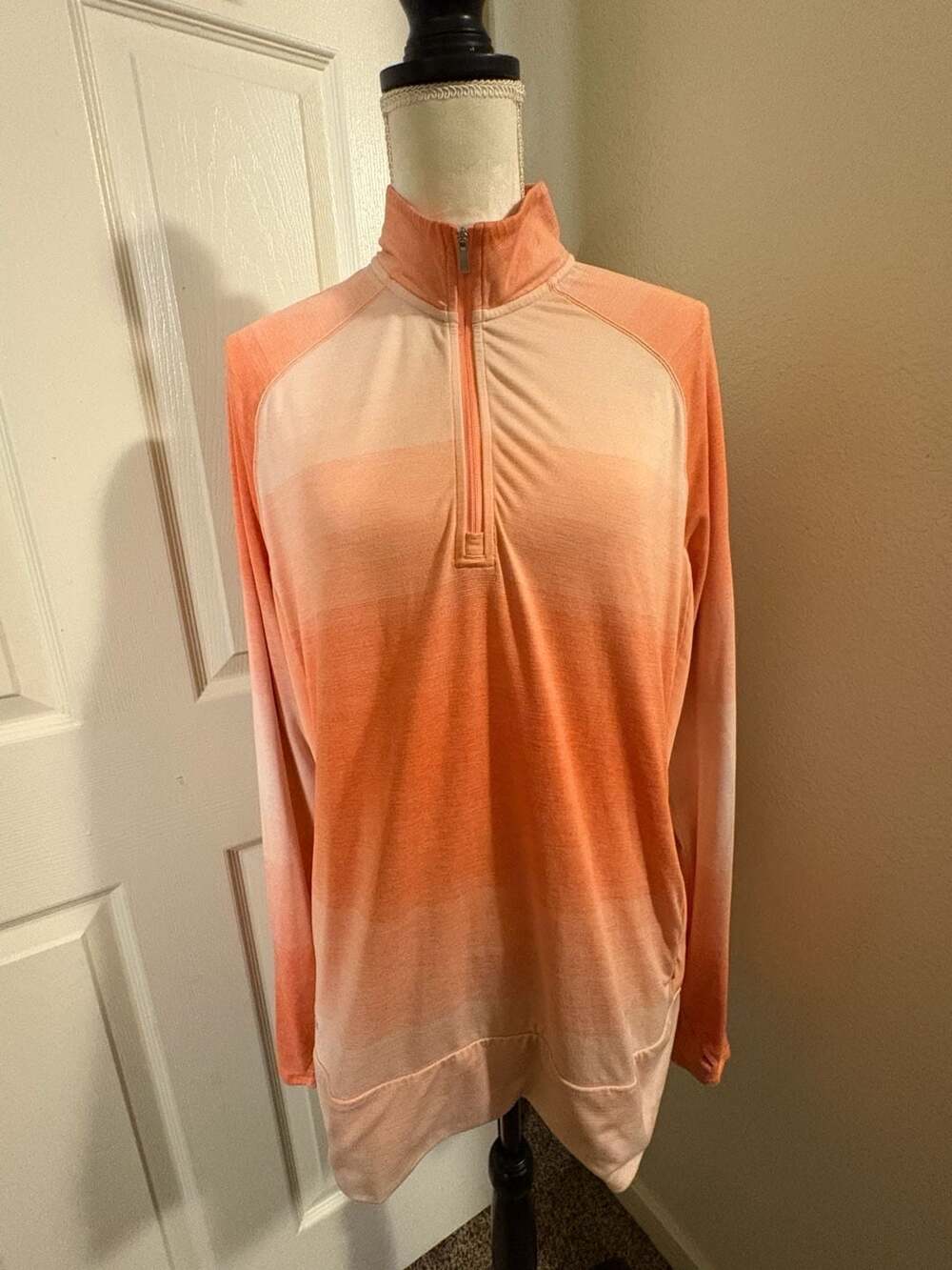 Adidas Golf Women's World Series of Poker Orange Long Sleeve 1/4 Zip Pullover